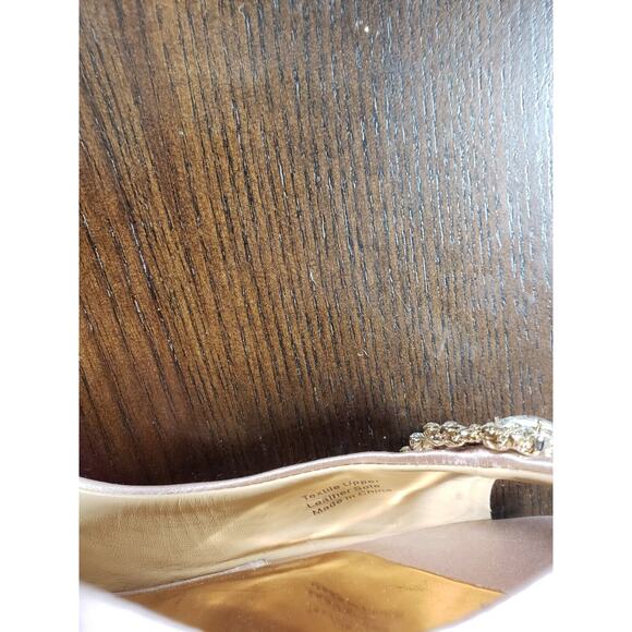 Badgley Mischka Heels Shoes Sz 9 Womens Pink Peep Toe Pumps Floral Bling - Picture 8 of 12